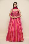 Pink Bandhani Silk Anarkali Suit