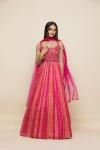 Pink Bandhani Silk Anarkali Suit