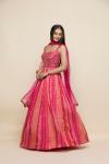 Pink Bandhani Silk Anarkali Suit