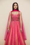 Pink Bandhani Silk Anarkali Suit