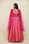 Pink Bandhani Silk Anarkali Suit