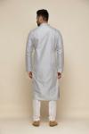 Metallic Grey Silk Kurta Set