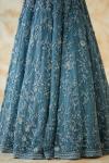 Dusty Blue Embroidered Net Gown