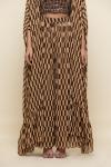 Brown Georegette Sharara Cape suit