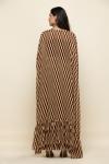 Brown Georegette Sharara Cape suit