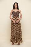 Brown Georegette Sharara Cape suit