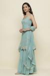 Aqua Blue Georegette Sharara Suit