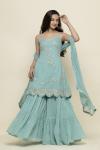 Aqua Blue Georegette Sharara Suit