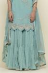 Aqua Blue Georegette Sharara Suit