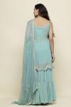 Aqua Blue Georegette Sharara Suit