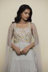 Ice Grey Chiffon Anarkali Suit