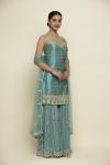 Aqua Blue Silk Garara Suit