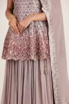 Scalloped pink sharara set