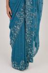 Sapphire Blue Sequin Embellished Saree