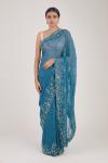 Sapphire Blue Sequin Embellished Saree