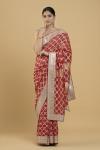 Crimson Red Bandhani Georgette Saree