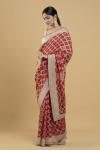 Crimson Red Bandhani Georgette Saree