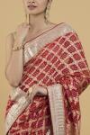 Crimson Red Bandhani Georgette Saree