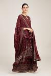 Marsala embellished mullet sharara set