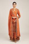 Orange embellished mullet sharara set