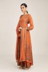 Orange embellished mullet sharara set