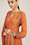 Orange embellished mullet sharara set