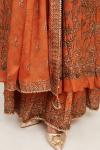 Orange embellished mullet sharara set