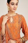 Orange embellished mullet sharara set