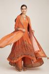 Orange embellished mullet sharara set