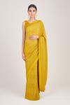 Corn Yellow Sequin Embroidered Saree