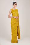 Corn Yellow Sequin Embroidered Saree