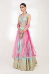 Tie-Dye Embellished Net Lehenga Set