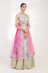 Tie-Dye Embellished Net Lehenga Set