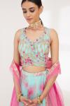 Tie-Dye Embellished Net Lehenga Set