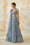 Smokey Blue Net Lehenga