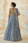 Smokey Blue Net Lehenga