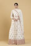 Cream Floral Anarkali