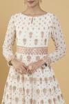 Cream Floral Anarkali