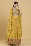 Yellow Cape Georgette Lehenga