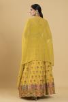 Yellow Cape Georgette Lehenga