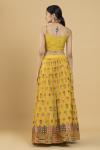 Yellow Cape Georgette Lehenga