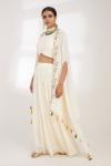 Ivory Floral Cape Sharara Set