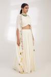 Ivory Floral Cape Sharara Set