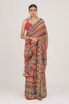 Striped Multicolour Crepe Saree