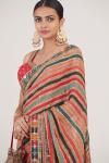 Striped Multicolour Crepe Saree