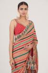 Striped Multicolour Crepe Saree