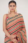 Striped Multicolour Crepe Saree