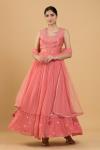 Coral Georgette Anarkali