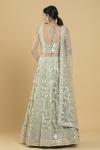 Mint Green Embroidered Raw Silk Lehenga