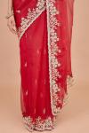 Crimson Embroidered Saree